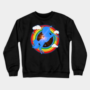 Unicorn with rainbow and stars clouds Crewneck Sweatshirt